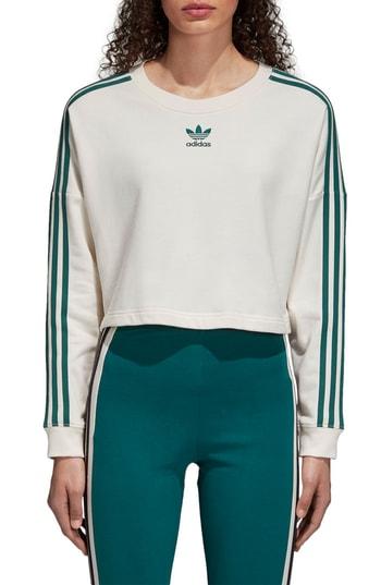 Women's Adidas Originals Adibreak Cropped Sweatshirt - White