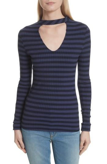 Women's Twenty Stripe Cutout Tee - Blue