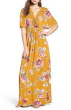 Women's Love, Fire Kimono Sleeve Maxi Dress - Yellow