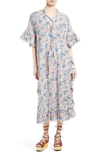Women's See By Chloe Floral Print Lace-up Caftan