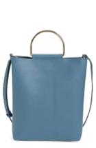 Topshop Faux Leather Tote - Blue