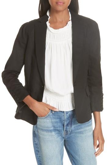 Women's Frame Pleated Blazer - Black