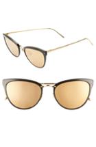 Women's Linda Farrow 53mm Gold Gradient Cat Eye Sunglasses - Black/ Yellow Gold