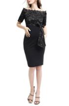 Women's Kimi And Kai Madeline Off The Shoulder Maternity Dress - Black
