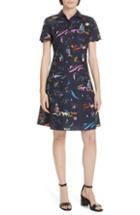 Women's Tory Burch Scalloped Edge Shirtdress - Blue