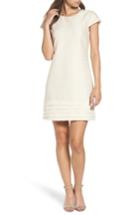 Women's Vince Camuto Fringed Tweed Shift Dress - White