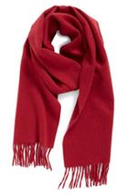 Women's Nordstrom Solid Woven Cashmere Scarf, Size - Burgundy