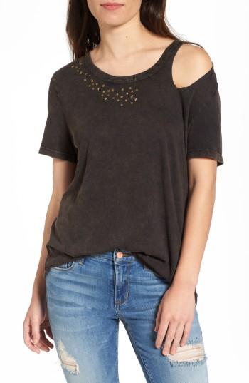 Women's Sun & Shadow Studded Cold Shoulder Tee