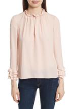 Women's Rebecca Taylor Long Sleeve Ruffle Silk Blouse