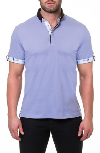 Men's Maceoo Woven Trim Polo (3xl) - Purple
