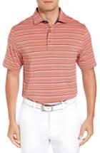 Men's Bobby Jones Xh20 Coney Stripe Stretch Golf Polo, Size - Orange