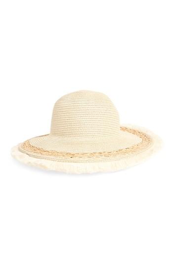 Women's Bp. Fringe Edge Straw Hat - Beige