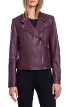 Women's Bagatelle Quilted Lambskin Leather Moto Jacket - Red