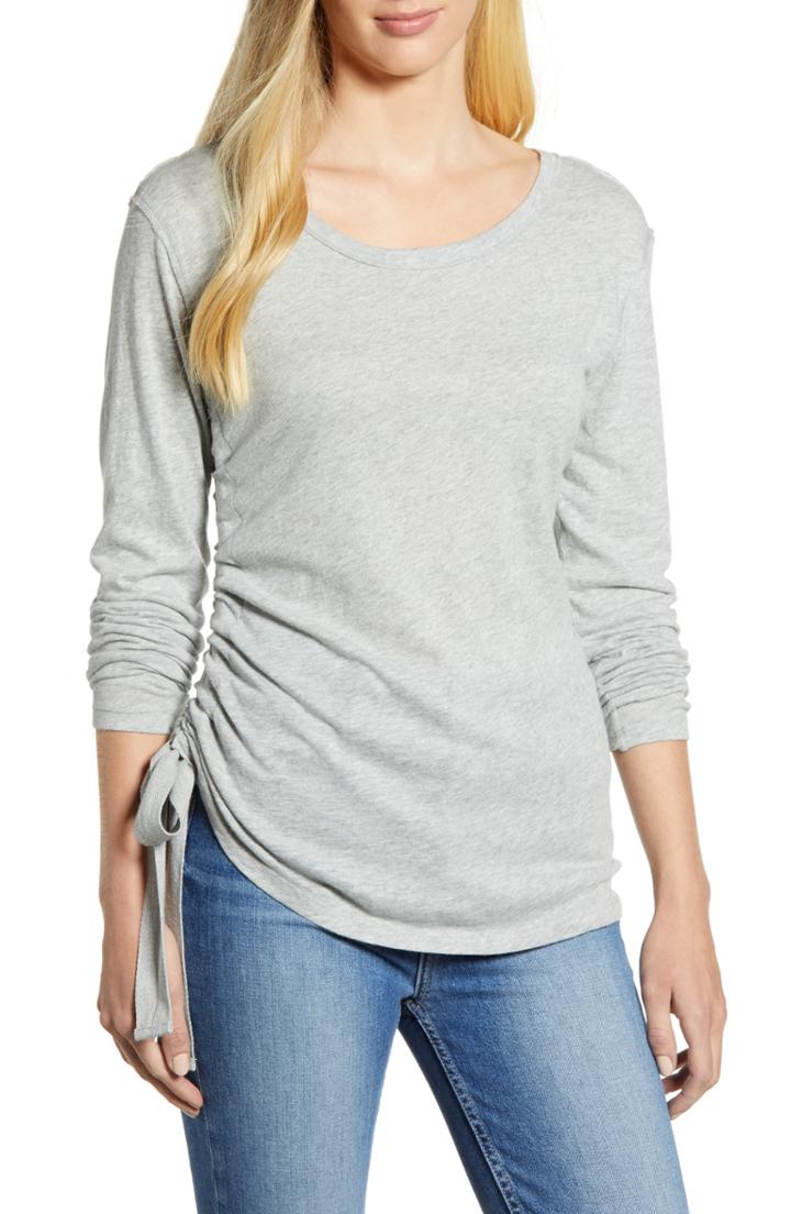 Women's Caslon Side Shirred Top, Size - Grey