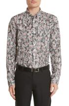 Men's Burberry London Strenton Print Shirt - Grey