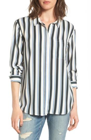 Women's Treasure & Bond Satin Boyfriend Shirt, Size - Ivory