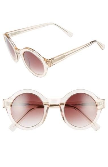 Women's Derek Lam 'luna' 47mm Round Sunglasses - Nude Crystal