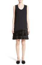 Women's Victoria, Victoria Beckham Pleated Hem Shift Dress - Black