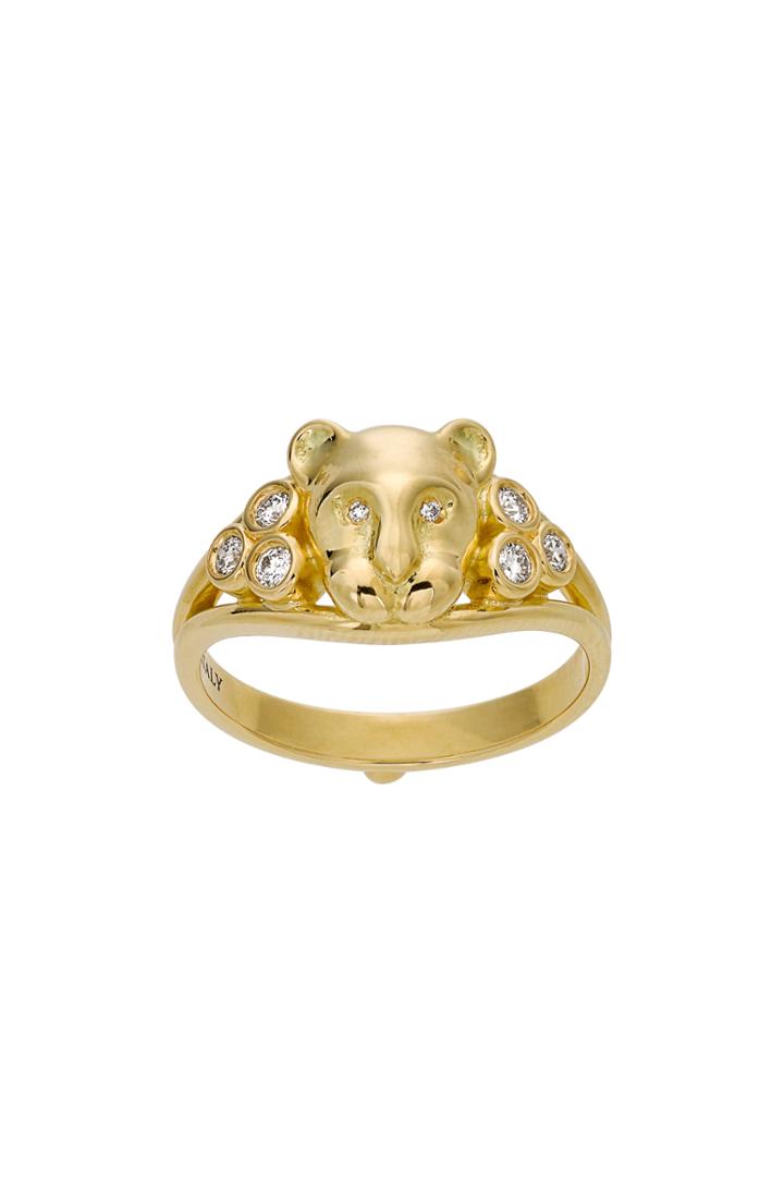 Women's Temple St. Clair Small Lion Cub Diamond Ring