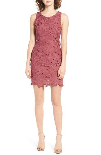 Women's Astr The Label Textured Floral Body-con Dress - Burgundy