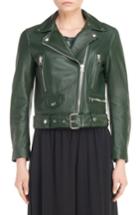 Women's Acne Studios Mock Leather Moto Jacket Us / 34 Eu - Green