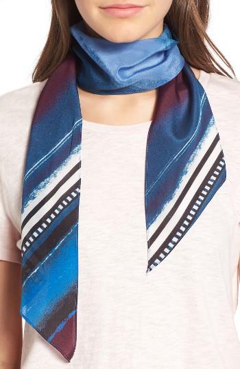 Women's Halogen Stripe Silk Skinny Scarf