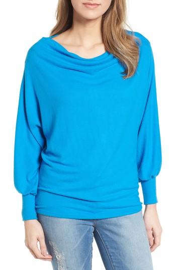 Women's Gibson Drape Dolman Cozy Fleece Top - Blue