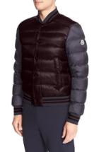 Men's Moncler 'bardford' Channel Quilted Down Baseball Jacket - Blue