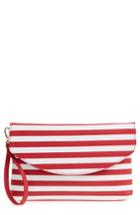 Sole Society Faux Leather Wristlet Clutch - Red