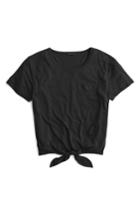 Women's J.crew Knotted Pocket Tee - Black