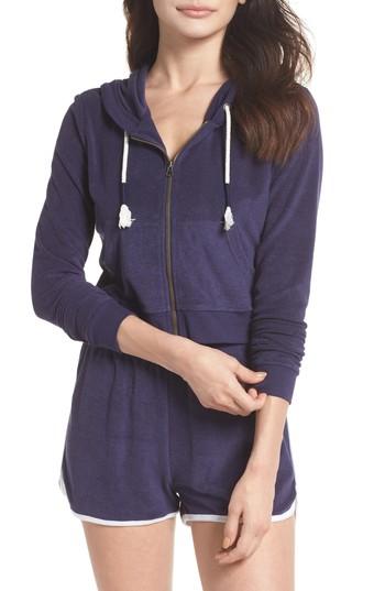 Women's Make + Model Baby Crop Terry Zip Hoodie - Blue