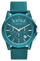 Men's Ax Armani Exchange Chronograph Silicone Strap Watch, 44mm