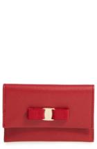 Salvatore Ferragamo Miss Vara Leather Card Case - Red