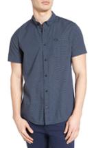 Men's Rvca 'that'll Do' Slim Fit Microdot Woven Shirt - Blue