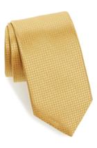 Men's David Donahue Grid Silk Tie, Size - Yellow