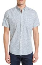 Men's Nordstrom Men's Shop Slim Fit Floral Print Sport Shirt, Size - Ivory