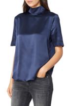 Women's Habitual Elsa Back Button Silk Blouse - Blue