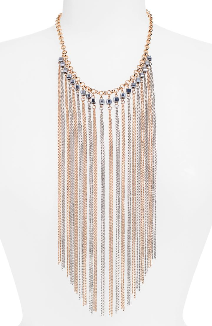 Women's Natasha Crystal & Chain Fringe Necklace