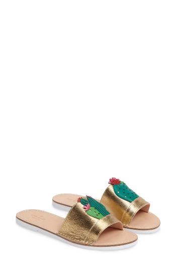 Women's Kate Spade New York Iguana Slide Sandal .5 M - Metallic
