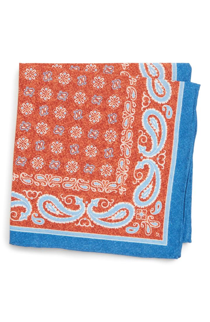 Men's Southern Tide Bridgeport Bandana Cotton & Silk Pocket Square