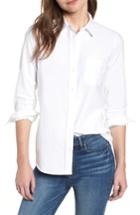 Women's Sezane Tomboy Cotton Poplin Shirt Us / 34 Fr - White