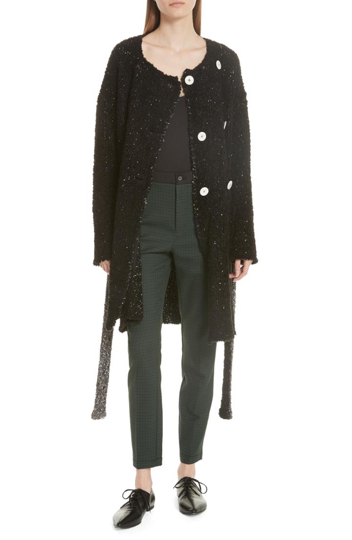 Women's Grey Jason Wu Boucle Double Breasted Cardigan - Black