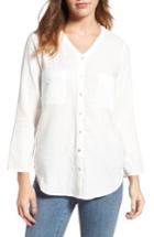 Women's Eileen Fisher Organic Cotton Blouse, Size - White