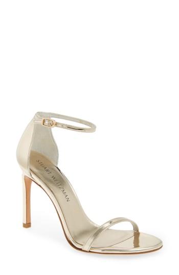 Women's Stuart Weitzman Nudistsong Ankle Strap Sandal M - Brown