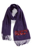 Women's Gucci Guccy Sequin Silk & Cashmere Scarf
