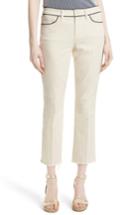 Women's Tory Burch Piped Crop Jeans - Ivory