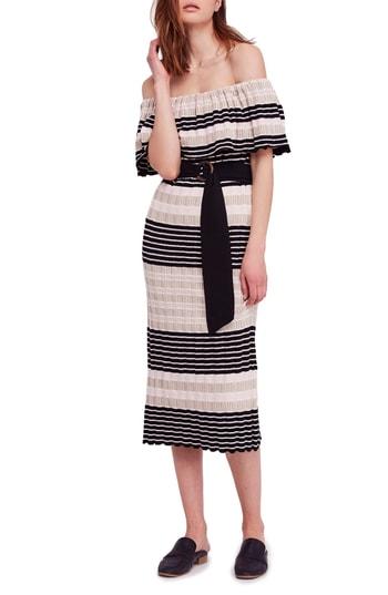 Women's Free People Off Duty Off The Shoulder Knit Dress - Ivory