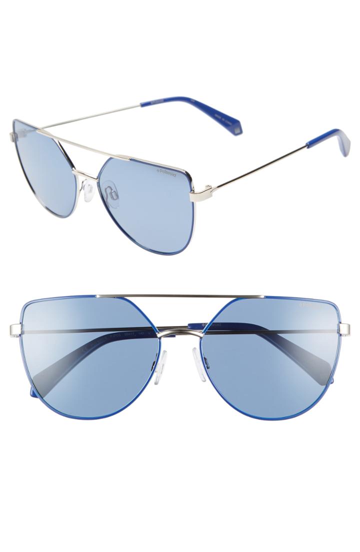 Women's Polaroid 58mm Polarized Sunglasses - Blue/ Gold