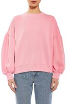 Women's Topshop Boutique Balloon Sleeve Sweatshirt Us (fits Like 6-8) - Pink