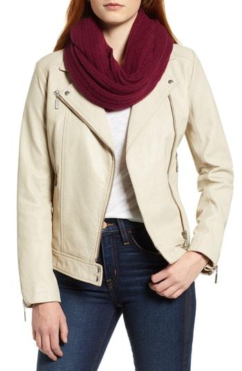 Women's Halogen Solid Cashmere Infinity Scarf, Size - Red
